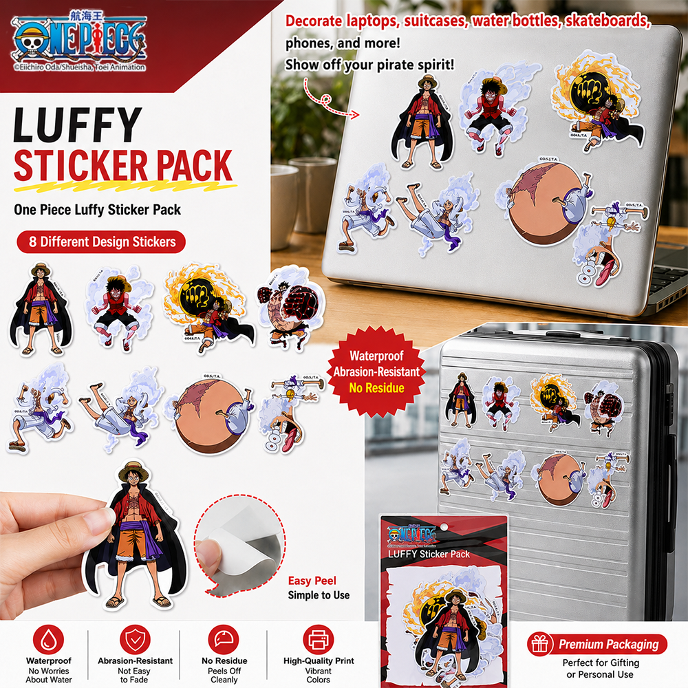 Laptop Accessories For Gift - Pacote de Adesivos Oficiais One Piece