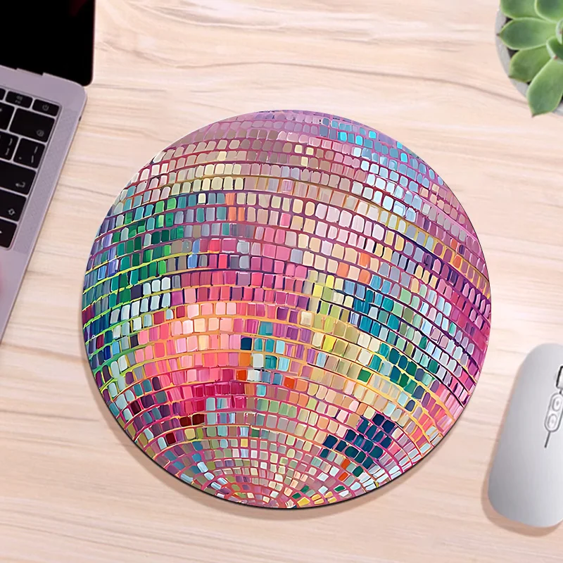 Laptop Accessories For Protection - Mouse Pad Redondo de Borracha Rosa