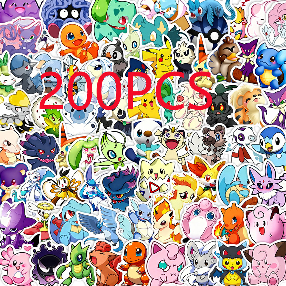 Laptop Accessories For Gift - 100/200pcs Adesivos de Anime Pokemon Pikachu