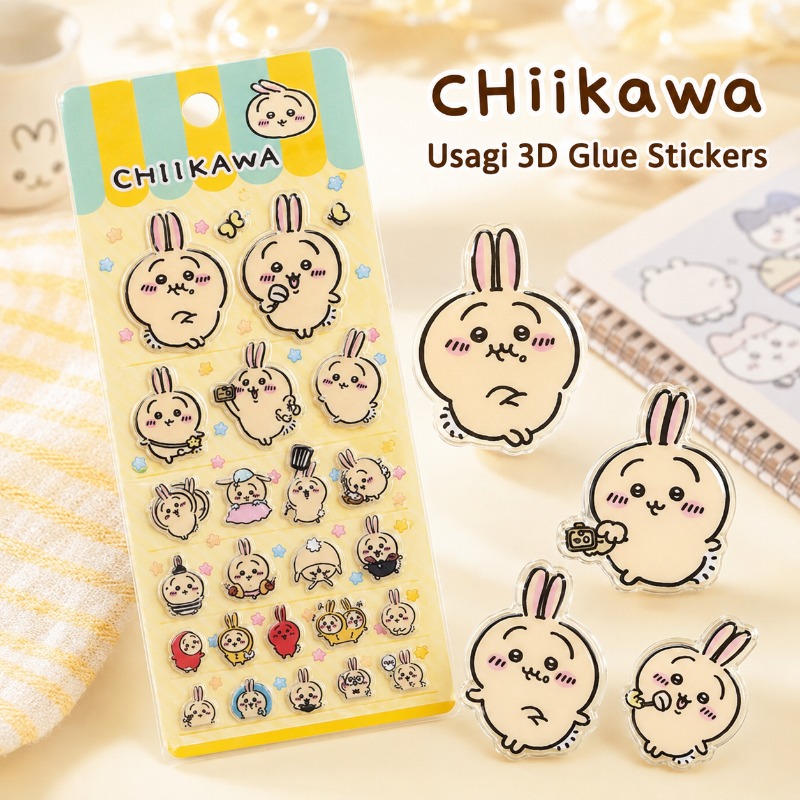 Laptop Editing Accessories - Adesivos 3D Chiikawa Usagi Fofos para