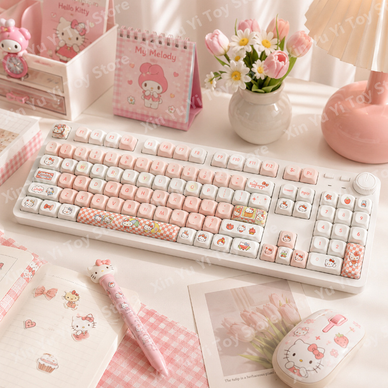 Laptop Accessories For Gift - Teclado mecânico com fio Sanrio Hello