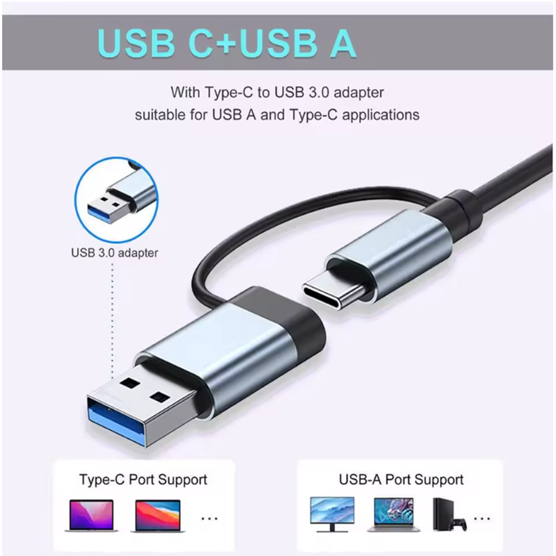 Hub USB-C de 7 Portas 3.0 2.0  - Laptop Accessories Gadgets avaliação e preço