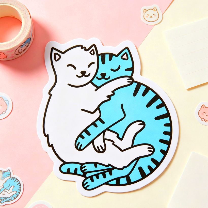 Adesivo de vinil de gatos abra - Laptop Accessories For Gift avaliação e preço