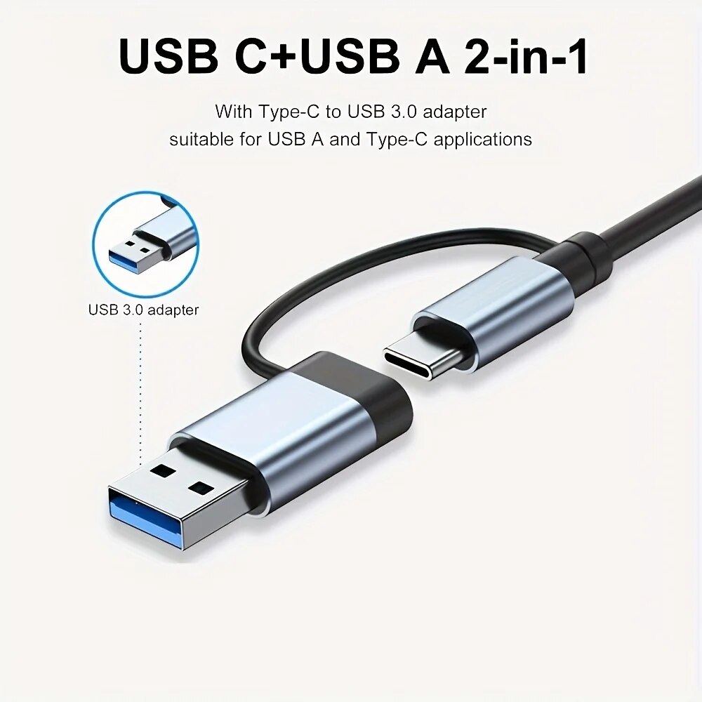 Hub USB3.0 2 em 1 com 7 Portas - Laptop Accessories Gadgets avaliação e preço