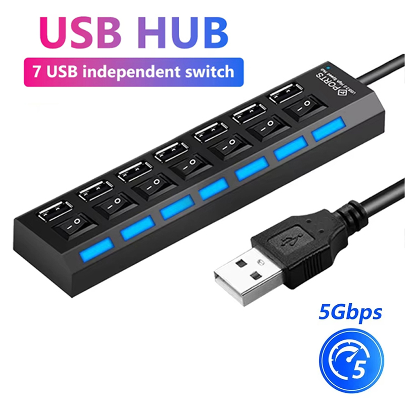 Hub USB 2.0 de 7 portas para l - Laptop Accessories Gadgets avaliação e preço