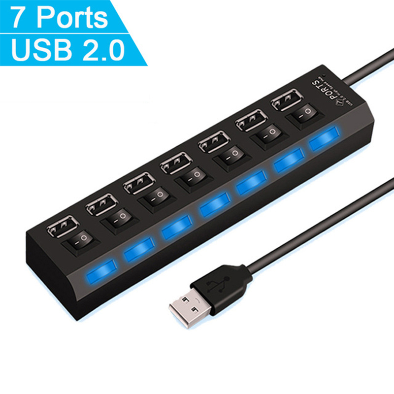 Hub USB 2.0 de 7 portas para l - Laptop Accessories Gadgets avaliação e preço